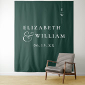 Hintergrund des Emerald Green Minimalistisch Weddi Wandteppich (Beispiel)
