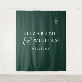 Hintergrund des Emerald Green Minimalistisch Weddi Wandteppich