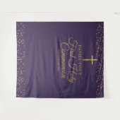 Hintergrund des ersten Kommunion Lila Gold Foto Wandteppich (Vorderseite (Horizontal))