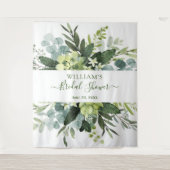 Hintergrund des Eukalyptus Brautparty Chic Foto Wandteppich (Vorderseite)