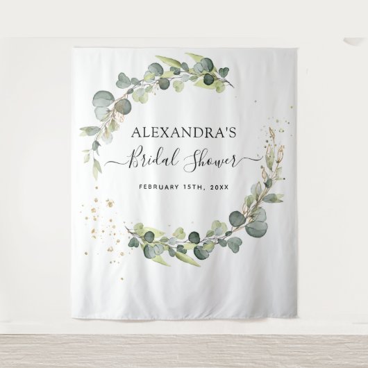 Hintergrund des Eukalyptus-Brautparty-Fotos Wandteppich (Vorderseite)