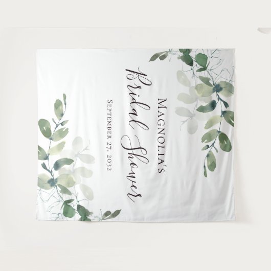 Hintergrund des Eukalyptus-Brautparty-Fotos Wandteppich (Vorderseite (Horizontal))