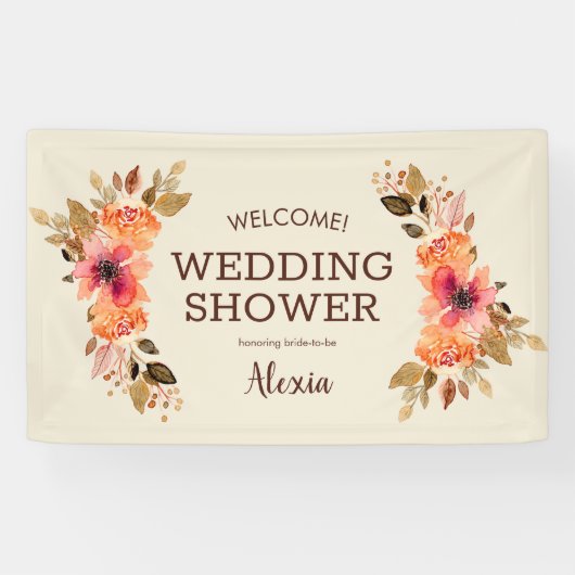 Hintergrund des floralen Brautparty fallen Banner (Horizontal)