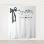 Hintergrund des Fotos "Black Bow Abschluss Congrat Wandteppich (Vorderseite)