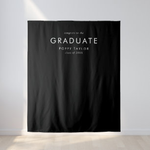 Hintergrund des Fotos "Chic Dark Black Graduate Ab Wandteppich