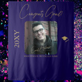 Hintergrund des Fotos der Blue Gold Graduate Gradu Wandteppich