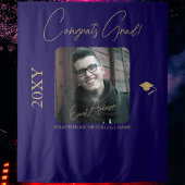 Hintergrund des Fotos der Blue Gold Graduate Gradu Wandteppich