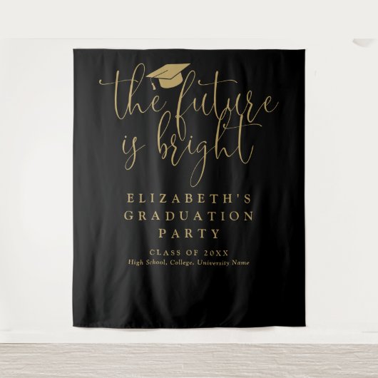 Hintergrund des Fotos der "Hright Future Graduatio Wandteppich (Vorderseite)