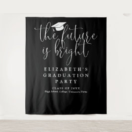 Hintergrund des Fotos der "Hright Future Graduatio Wandteppich