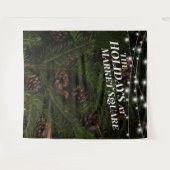 Hintergrund des Fotos der Kiefernbaumzweige Wandteppich (Vorderseite (Horizontal))