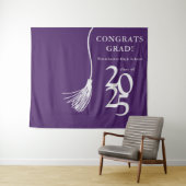 Hintergrund des Fotos der lila High School Graduat Wandteppich (Beispiel (Horizontal))