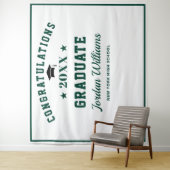 Hintergrund des Fotos der modernen grünen Weißen S Wandteppich (Beispiel)