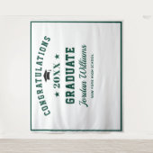 Hintergrund des Fotos der modernen grünen Weißen S Wandteppich (Vorderseite)