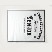 Hintergrund des Fotos der modernen White Black Gra Wandteppich (Vorderseite (Horizontal))