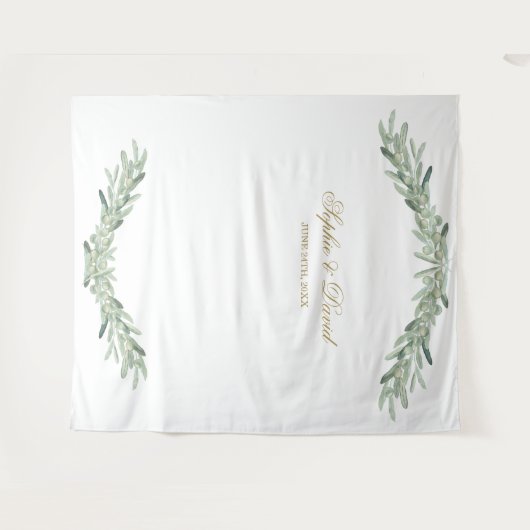 Hintergrund des Fotos der Olive Branches in Wasser Wandteppich (Vorderseite (Horizontal))