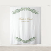 Hintergrund des Fotos der Olive Branches in Wasser Wandteppich (Vorderseite)