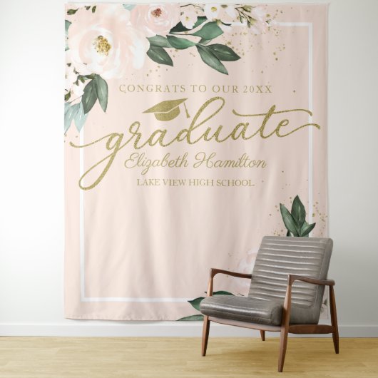 Hintergrund des Fotos der rosa blüten Blütenstuhlp Wandteppich (Beispiel)