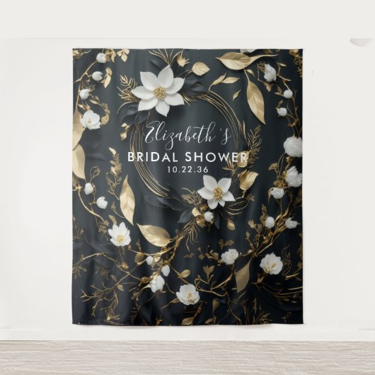 Hintergrund des Fotos des Blumenkranzes im Brautpa Wandteppich (Vorderseite)