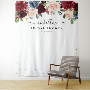Hintergrund des Fotos des Burgund Blush Bloral Bra Wandteppich