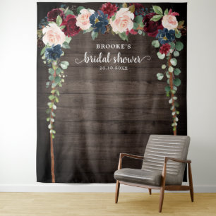 Hintergrund des Fotos des Burgund Blush Bloral Bra Wandteppich