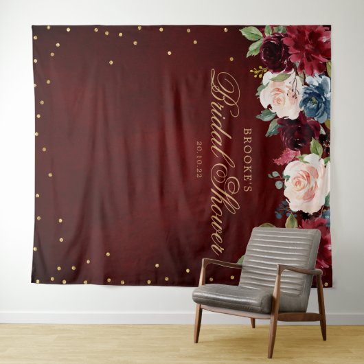 Hintergrund des Fotos des Burgund Blush Bloral Bra Wandteppich (Beispiel (Horizontal))