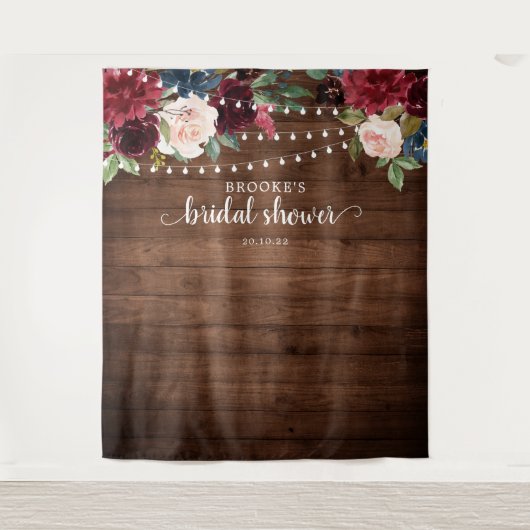 Hintergrund des Fotos des Burgund Blush Bloral Bra Wandteppich (Vorderseite)