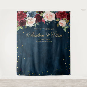 Hintergrund des Fotos des Burgund Blush Bloral Bra Wandteppich