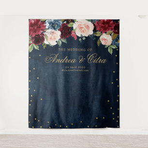 Hintergrund des Fotos des Burgund Blush Bloral Bra Wandteppich