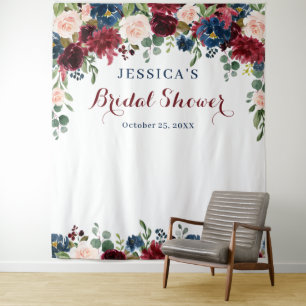 Hintergrund des Fotos des Burgundy Navy Blush Brau Wandteppich