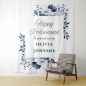 Hintergrund des Fotos des Navy Blue Floral Retirem Wandteppich (Beispiel)