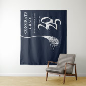 Hintergrund des Fotos einer Blue High School Gradu Wandteppich (Beispiel)