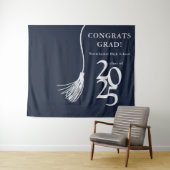 Hintergrund des Fotos einer Blue High School Gradu Wandteppich (Beispiel (Horizontal))