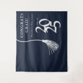 Hintergrund des Fotos einer Blue High School Gradu Wandteppich (Vorderseite)