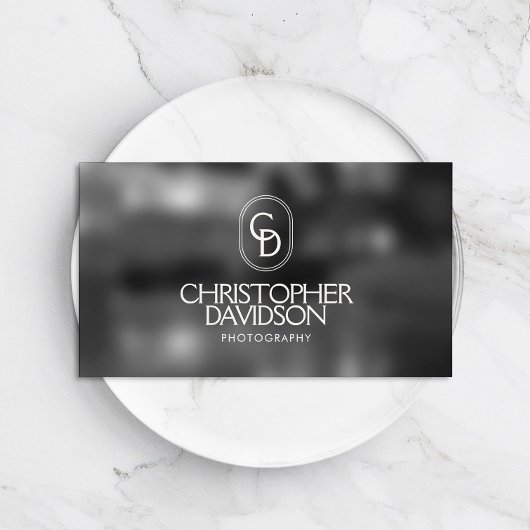 Hintergrund des Fotos für das Logos in Monogramm m Visitenkarte