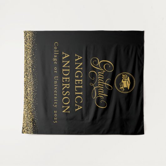 Hintergrund des Fotos für Schwarz und Gold-Abschlu Wandteppich (Vorderseite (Horizontal))