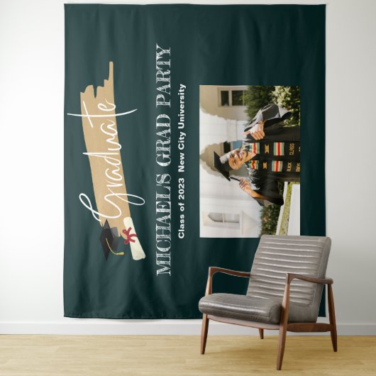 Hintergrund des Fotos mit dem einfachen grünen Abs Wandteppich (Beispiel)