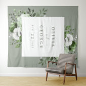 Hintergrund des Fotos mit dem grünen Aquarell Wandteppich (Beispiel (Horizontal))