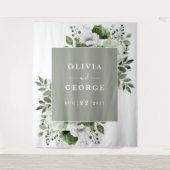 Hintergrund des Fotos mit dem grünen Aquarell Wandteppich (Vorderseite)