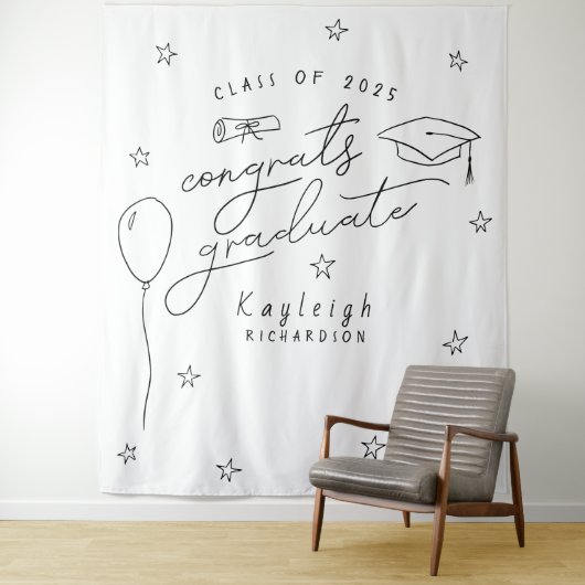 Hintergrund des Fotos mit Schwarz-weißem Abschluss Wandteppich (Beispiel)