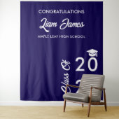 Hintergrund des Fotos "Navy Blue and White Abschlu Wandteppich (Beispiel)