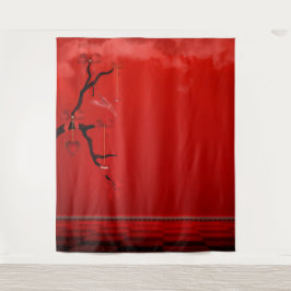 Hintergrund des Fotos "Red Heart Valentine Day"Tap Wandteppich