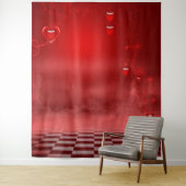 Hintergrund des Fotos "Red Heart Valentine Day" Wandteppich (Beispiel)