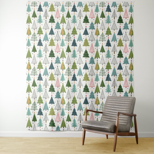 Hintergrund des Fotos Retro Trees Wandteppich (Beispiel)