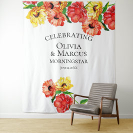 Hintergrund des Fotos: Rot und Gelb Wandteppich