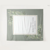 Hintergrund des Fotos "Sage Green Foliage Brautpar Wandteppich (Vorderseite (Horizontal))