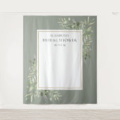 Hintergrund des Fotos "Sage Green Foliage Brautpar Wandteppich (Vorderseite)