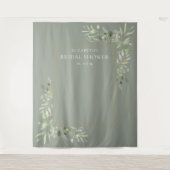 Hintergrund des Fotos "Sage Green Greenerity Braut Wandteppich (Vorderseite)