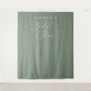 Hintergrund des Fotos "Sage Green Olive Brautparty Wandteppich