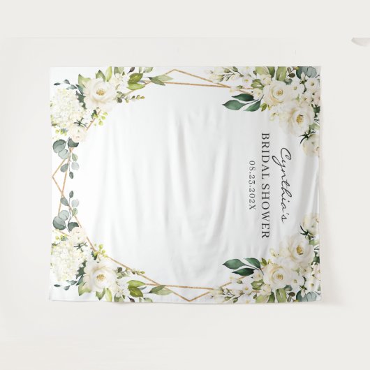 Hintergrund des geometrischen Brautparty der Grünp Wandteppich (Vorderseite (Horizontal))