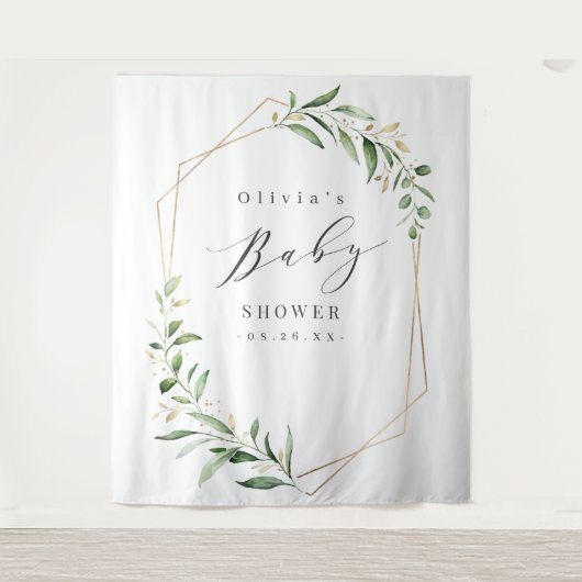 Hintergrund des geometrischen Fotos der grünen Bab Wandteppich (Vorderseite)